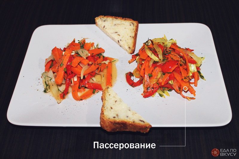 Два порции салата с морковью сувид